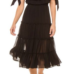 Misa Los Angeles Black Midi Dress